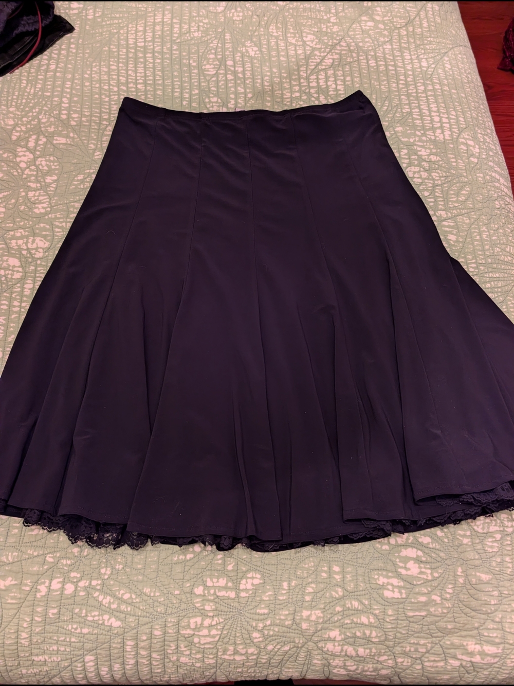 Frank Lyman A-Line Skirt with Lace Hem